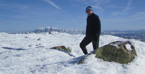 Flott utsikt mot Gausta fra Brattefjell. Bilde er tatt i le av varden.