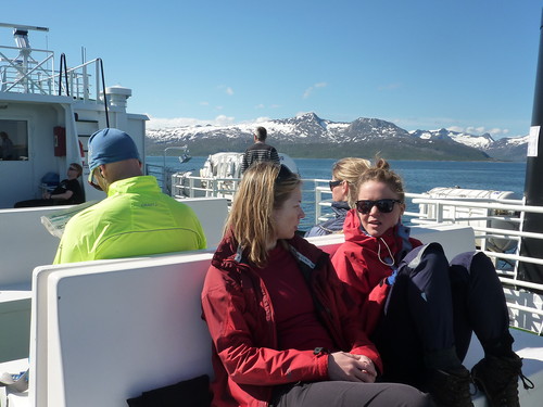 Ilona and Solveig on the ferry to Botnhamn