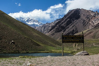 Laguna de Horcones med Aconcagua bak.