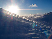 Vindfull aften på Hardangervidda, her mellom Geirskard og Vesle Bitdalsvatnet.