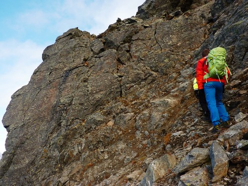 On the steeper bit, perhaps about 200m below the summit