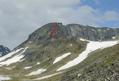 Ca. rutevalg vi hadde opp mot Søre Trollsteinhøe.