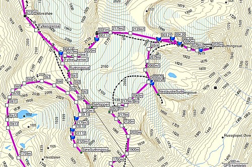 GPS-track rundt breen