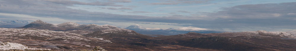 Panorama fra Storhøpiggen via Heidalsmuen til Saukampen