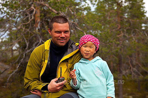 Meg og pappa på toppen.