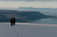 Over Platåbreen på toppen av Bassen