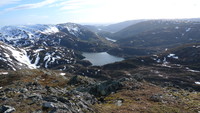 Utsikt vestover mot Svartavatnet fra Litlagullfjellet