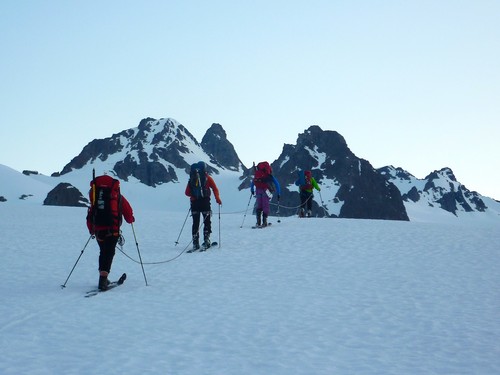 På breen med Tafeltinden i sikten vår (høyre siden av bildet)