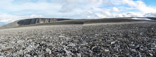 Slake steinsletter oppe på Isfjellplatået.