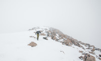 Dårlig utsikt opp mot 1810m toppen.