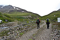 På vei opp mot Skessuhryggur fra Dalsmynni.