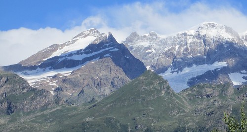 P. Vincent sett nede fra dalen Alagna Valsesia.