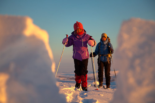 På vei mot en snøskavl.