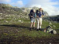 Meg og pappa er klar for Hardangervidda på tvers.