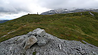 Den lille varden øst på  Gråskovenuten. Høyeste punkt lenger vest. Tveitakvitingen i bakgrunnen.