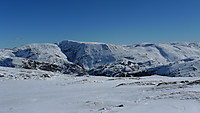 Fra Skåldalsfjellet mot Gullfjellstoppen i bakgrunnen til venstre