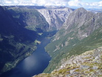 Fra Gråberget rett overfor Gudvangen med utsikt mot Vindeggi og Nærøyfjorden. Et av mine favorittområder.