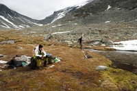 Første pause, med Rondholet i bakgrunnen