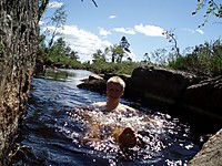 Alltid deilig med et bad i fjellvann!