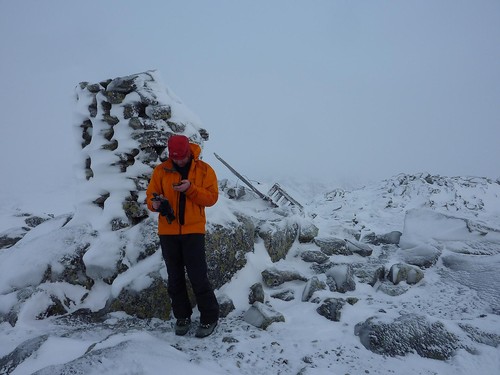 På Hestebottfjellet i tåka. 