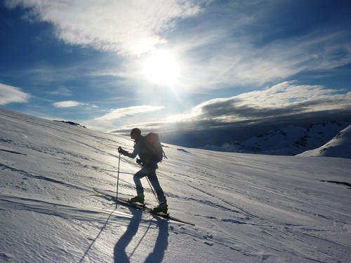 A short distance from the top. View west down Kattfjord in the background