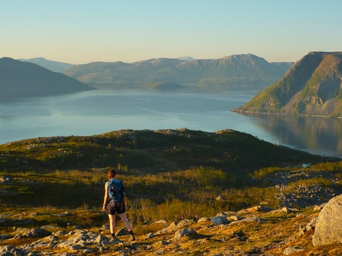 På ryggen ned mot skogen