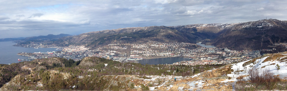 Panorama fra Løvstakken mot Bergen