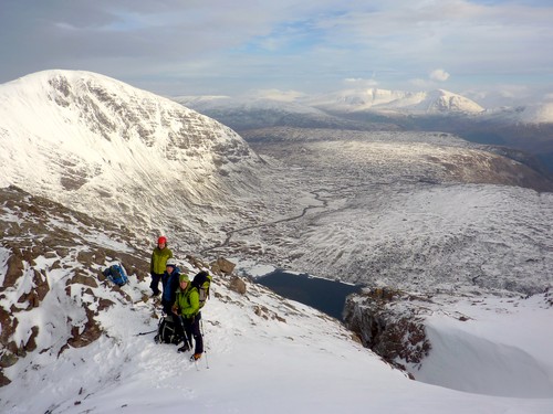 Enjoying the sunshine and views after finishing the gully route