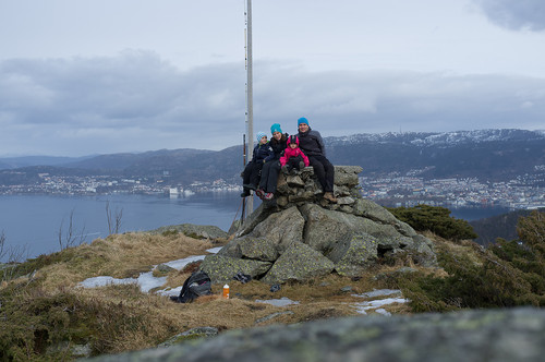 Familieportrett med selvutløser.