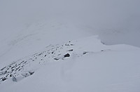 Nordryggen på Lurfjelltinden, ikke langt fra toppen.