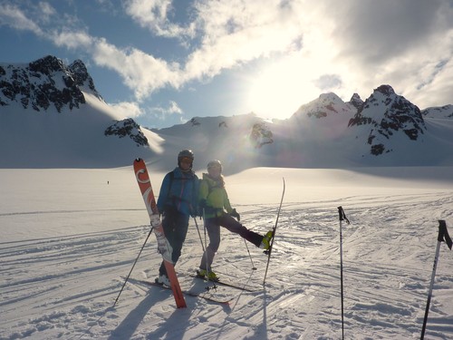 Late afternoon light on Koppangsbreen - the fog cleared after we had left the top!