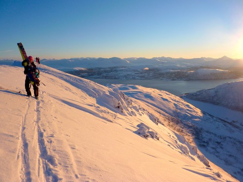 Walking the small distance along the ridge