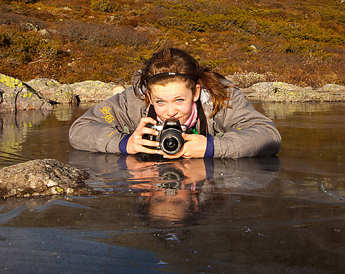 Karoline, nabo'n vår var med. Det var koseli, ogå liker hun å ta bilder og sånn.