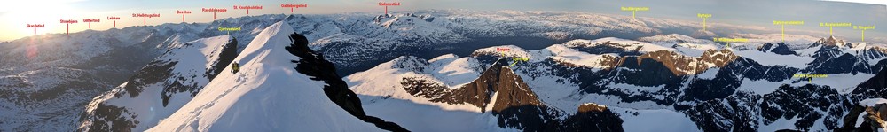 Panoramabilde 1 fra Styggedalstinden Østtoppen.