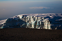 Southern Icefield på kraterkanten i morgensol.