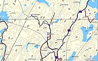 GPS-track til ruta opp på Risør sin høyeste topp, Espehaugen.