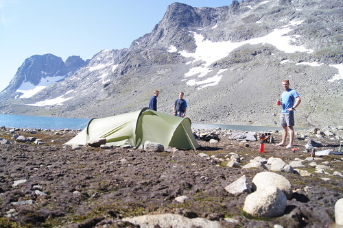 Teltet i Svartdalen rett nedenfor Svardalsbandet.