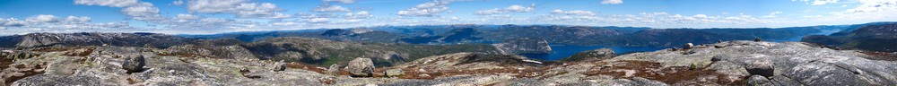 Panorama nord-øst-sørover fra Hægefjell (1021 moh).