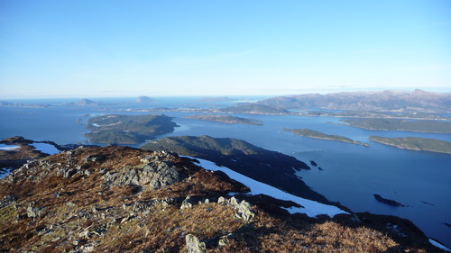 Utsikt fra Skålefjellet nord vest mot Florø.