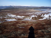 På vei opp fra Brimi Fjellstugu rundt kl 18 en mandagskveld.