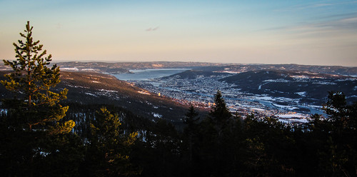 Drammen by sett fra Lokkeråsen.