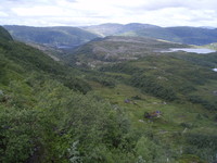 Fra turen opp. Ser ned på Fossdalsetra.