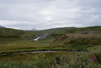 Utsikt mot toppen av Klumpen, fra p-plassen ved Jetnamselva i Sverige: 11,5 km i luftlinje.