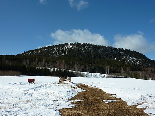 Fin vårdag i Glåmdalen. Bronkeberget rett frem.