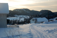 Bjørnøy gård, med idyllisk beliggenhet på øya. 