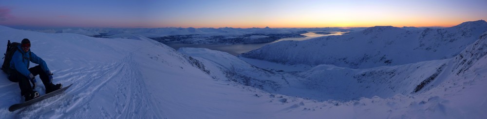 Giacomo on the ridge at sunset