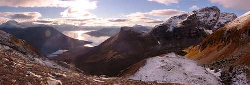 Lunch stop with a view! Blåtinden to the right and Balsfjord at the centre of the photo