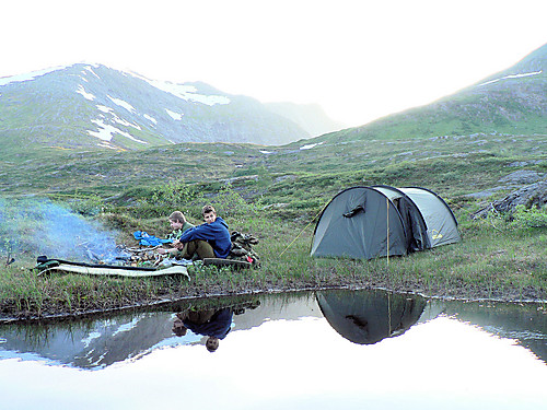 Camp etablert med Rundvatnet. 