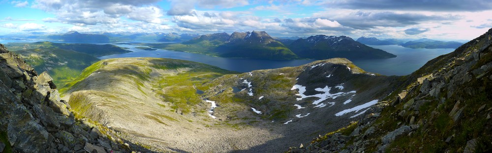 Panoramabilde fra like under toppen