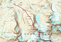 Rute Dyrhaugsryggen og Nørdre Midtmaradalstinder.